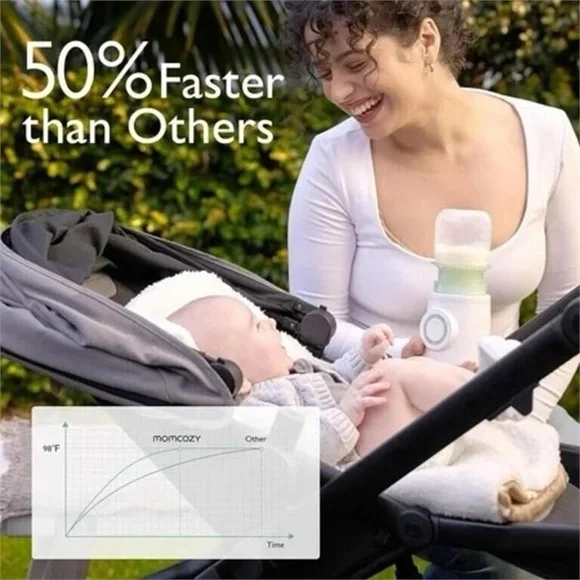 NWT Momcozy Portable Bottle Warmer, Green & White, MW03 - Picture 4 of 9